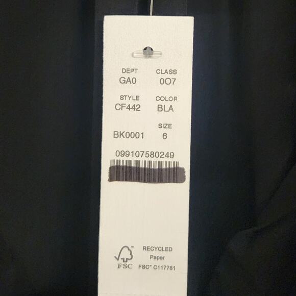 NWT J. Crew Tie-Neck Top In Crepe De Chine Black 6 - Picture 7 of 9